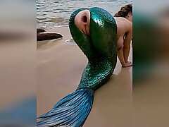 A stranger pounded a mermaid stiff on the beach and destroyed her fragile butt hole widely opened with stiff assfuck outdoors - porn AI generated