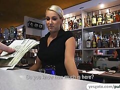 Super fabulous Lenka gets fucked in bar and receives gooey facial