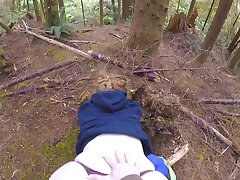 Meaty delicious ass teasing and fucked in the forest