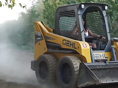 Sumptuous Indian Damsel Driving Bobcat -