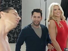 Crazy fan stalks masculine adult movie star until she can fuck him