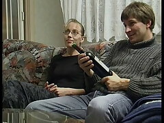 Young Couple take the 90s fucked surpassing the Sofa