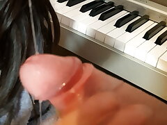 Blowjob in excess of the piano - on all occasions smashed by a hard cock.