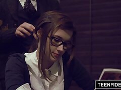 TEENFIDELITY - Schoolgirl Cutie Alaina Dawson Creampied more than Teacher's Desk