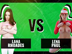 Battle Be fitting of Rub-down the Babes - Lana Rhoades vs Lena Paul - Rub-down the Ultimate Bouncing Big Natural Tits Competition