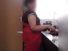 Indian Disha Fucked in Kitchen at the end of one's tether Stepbrother