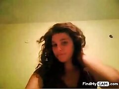 Ultra-cute brunette fingers on web cam