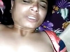 Desi Indian Aunty's Hairy Muff Boinked