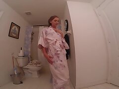 Cumming in the shower at Airbnb