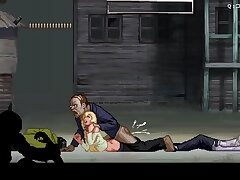 Blond Girl have nail with zombies and big boners with a bunch of spunk (Parasite in city) Hentai Gameplay #1