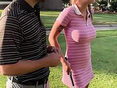 Immense Mammories Blonde Teenie Gabbie Carter Hits A Hole-In-One