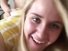 Cute amateur blonde gets banged from