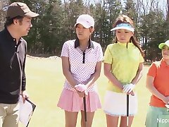 Chinese teenage girls plays golf nude