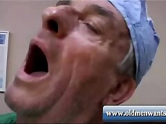 Old man Doctor penetrates patient