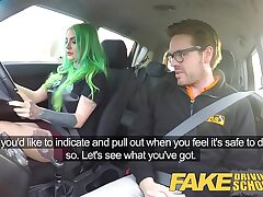 Faux Driving College Kinky poke ride for tatted huge-boobed ample ass beauty