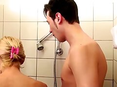 German Step-Mom help Stepson in Shower