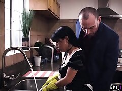 Busty Latina maid Aryana Amatist needed some cash so she submits to her sadistic boss Stirling Cooper in all his sexual desires.