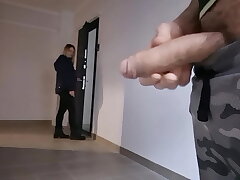 A dude shows a big dick to an unacquainted beautiful lady