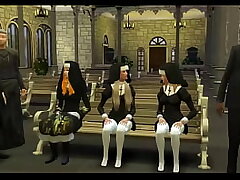 Vicious Religion of Catholic Parents Trick and Fuck the Fresh Virginal Nuns instructing them the consequences of sin In The Temple 3 dimensional Porn Manga porn