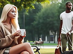 Cuckold White Woman Meets Black Fellow at the Park Audio Story Big black cock