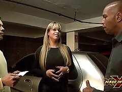 Super-steamy businesswoman with no currency paid for parking giving her ass to security guards - Angel Lima - Total episode on Red