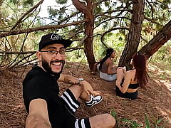 I go out to workout with my 2 friends and we end up having a threesome outdoors